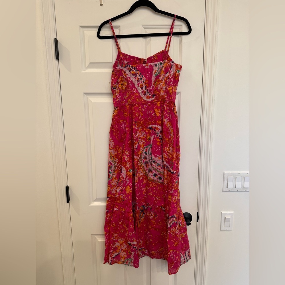 NWT Cleobella Monaco Midi Dress Hibiscus Sleeveless Pink Size Medium - Picture 5 of 8